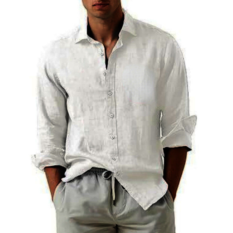 Solid Color Youth Cotton Men's Shirt