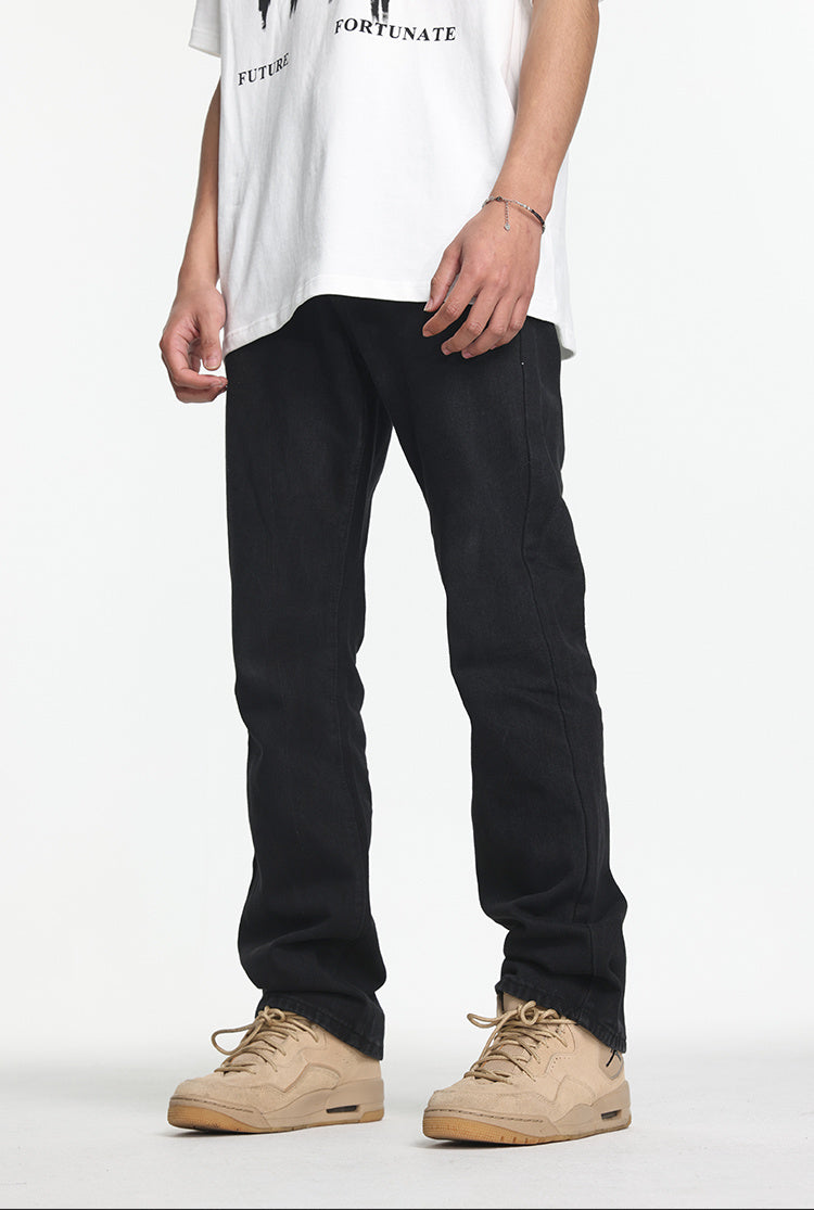 Black All-matching Straight Jeans