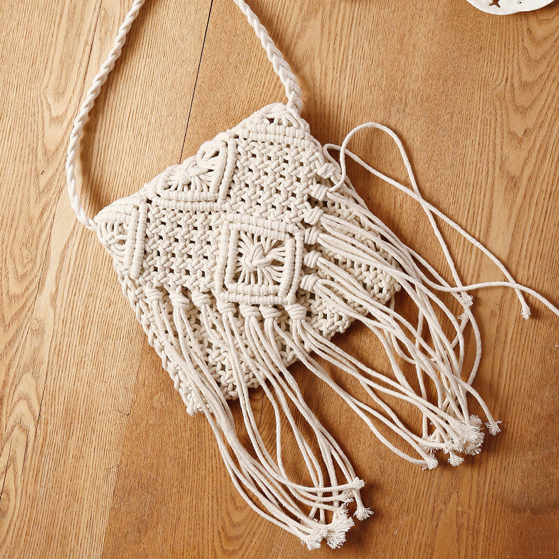 Women's Fashion Retro Tassel Crossbody Straw Bag