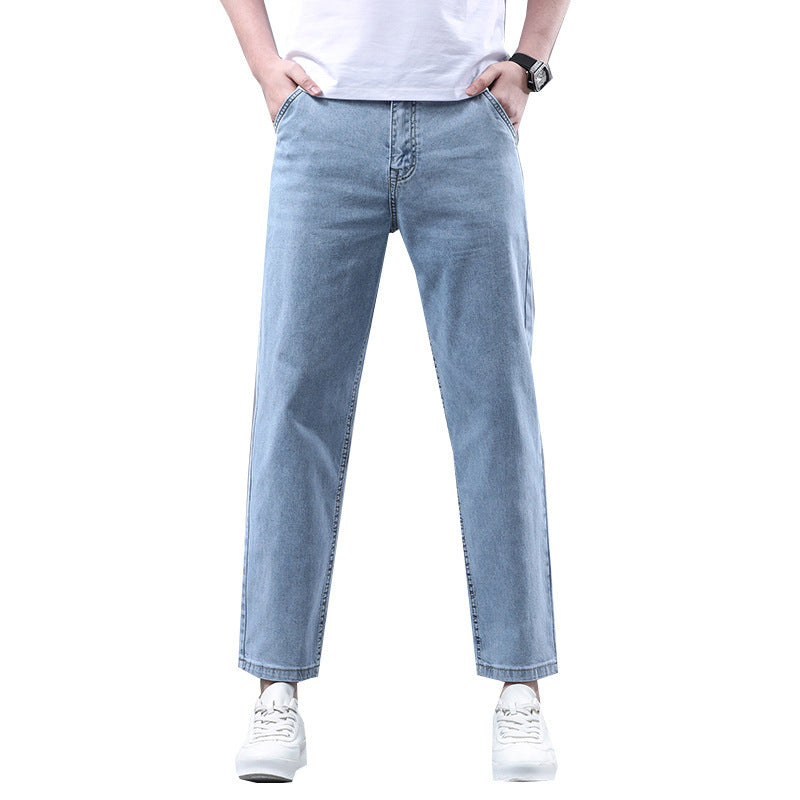 Men's Cropped Casual Light-colored Jeans