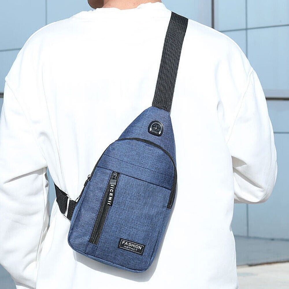 Men Women Nylon Sling Bag Backpack Crossbody