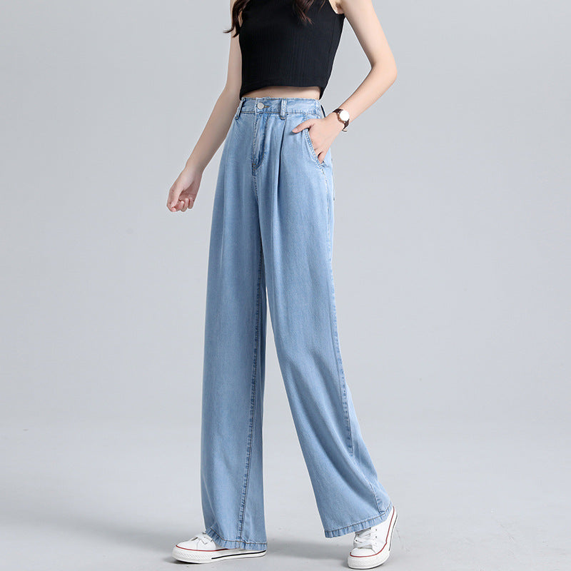 High Waist Lyocell Jeans Women's Summer Wear