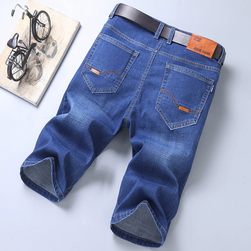 Jeans Shorts Men Elastic Straight