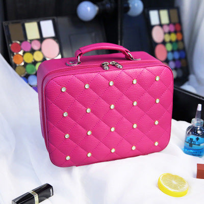 High-end Cosmetic Case With Diamond Cosmetic Bag PU Portable