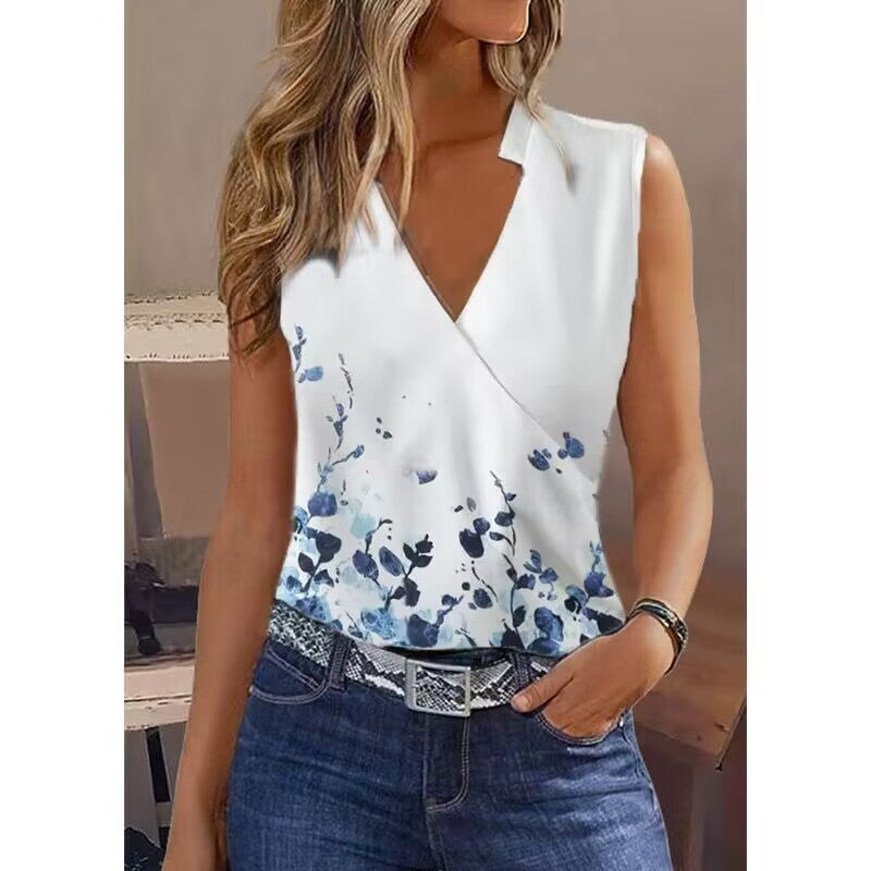 Women's Sleeveless Shirt Fashion V-neck Vest