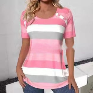 Cross-border Round Neck Digital Printed Short Sleeve T-shirt