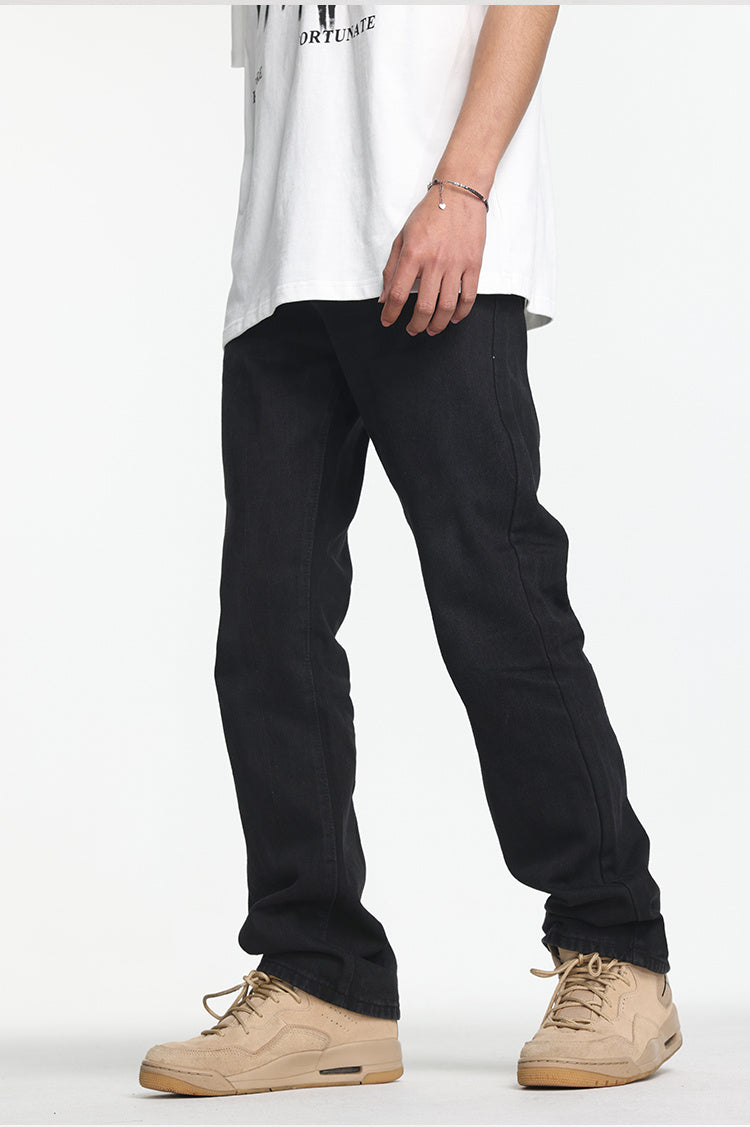 Black All-matching Straight Jeans