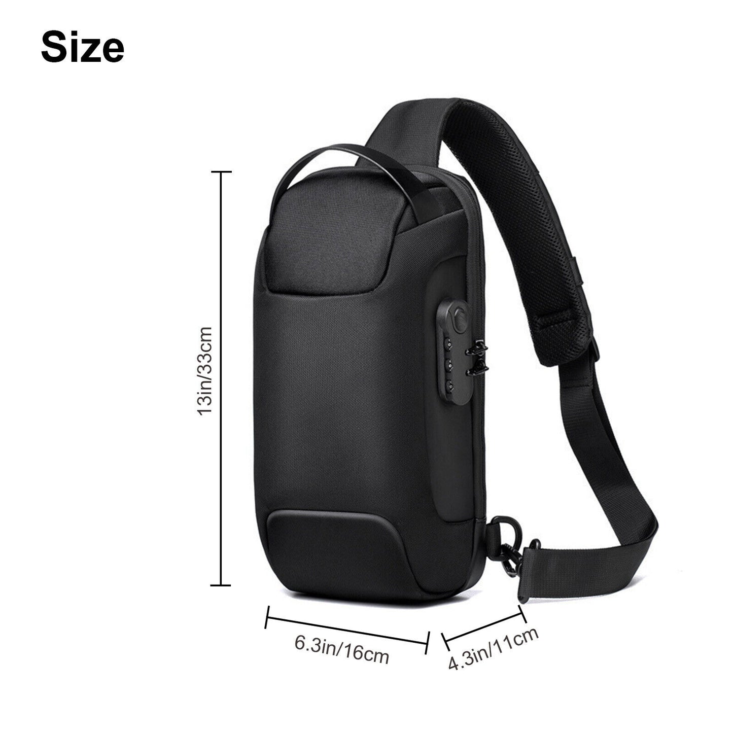 Men's Waterproof Oxford Multifunction Crossbody Bags Anti-theft Bag Backpack Pack USB Port