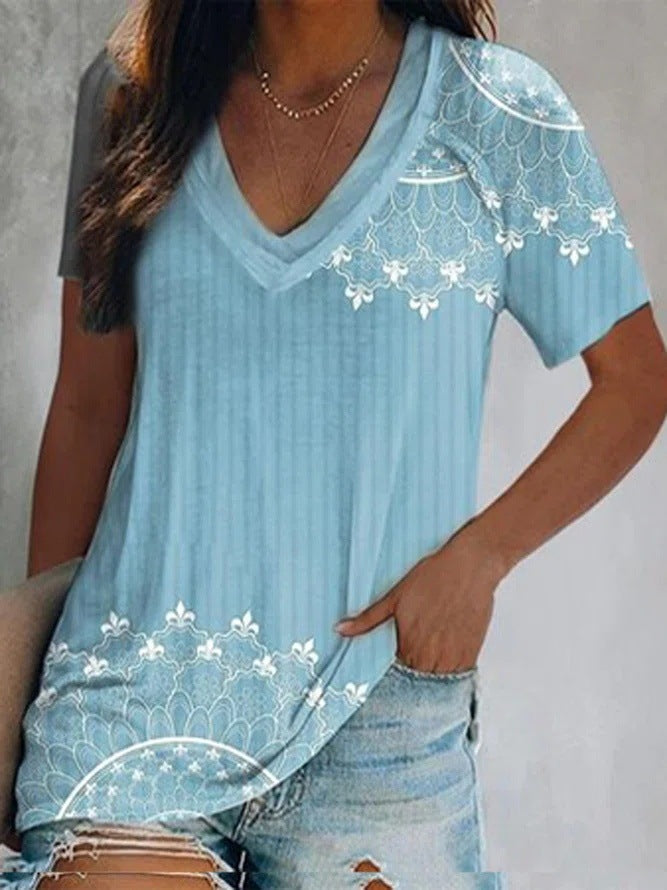 Women's Summer Casual Color Loose T-shirt