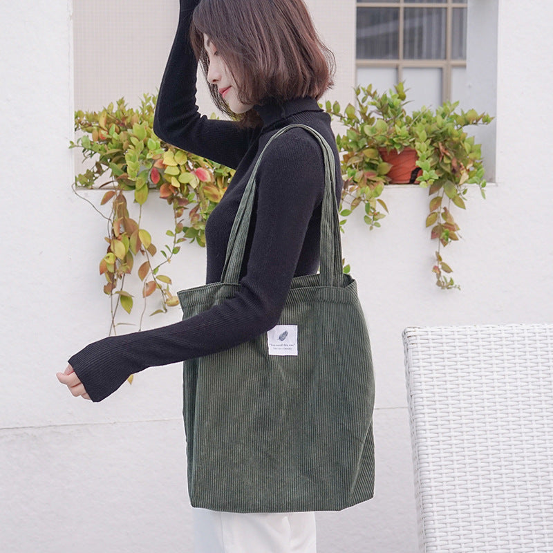 Corduroy shoulder bag