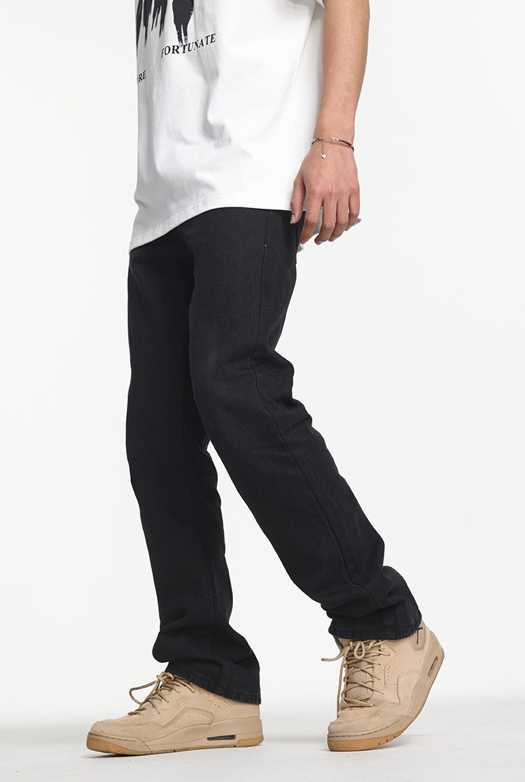 Black All-matching Straight Jeans