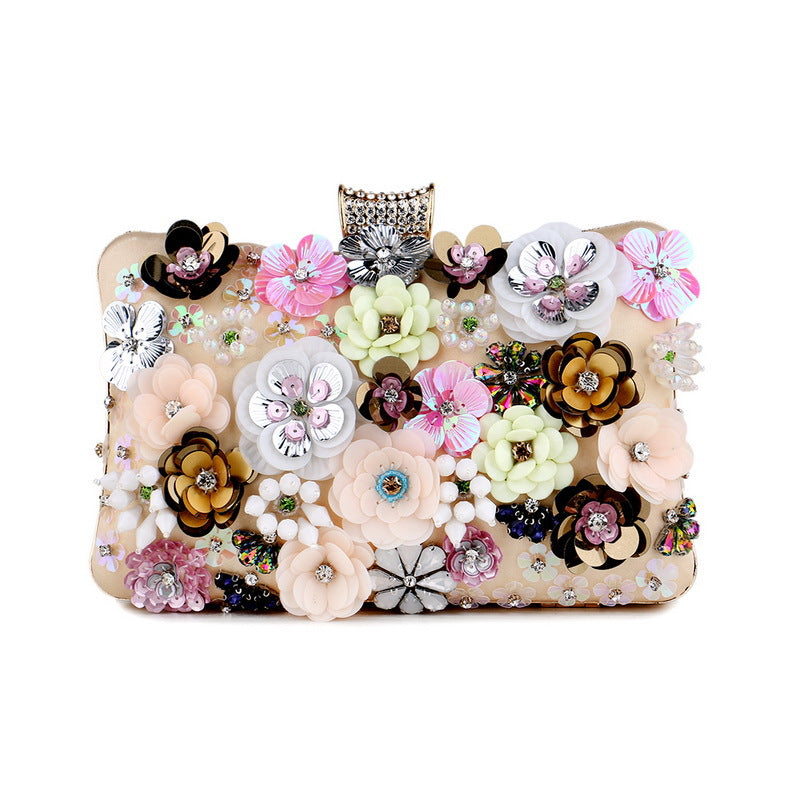 European And American Ladies Flower Banquet Clutch Evening Bag