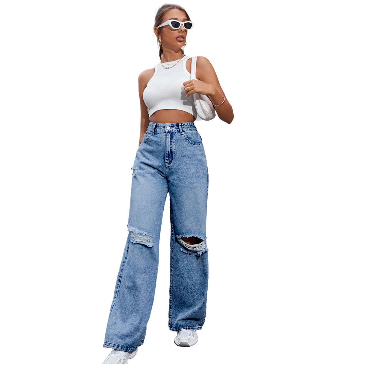 Women's Fashion High Waist Jeans