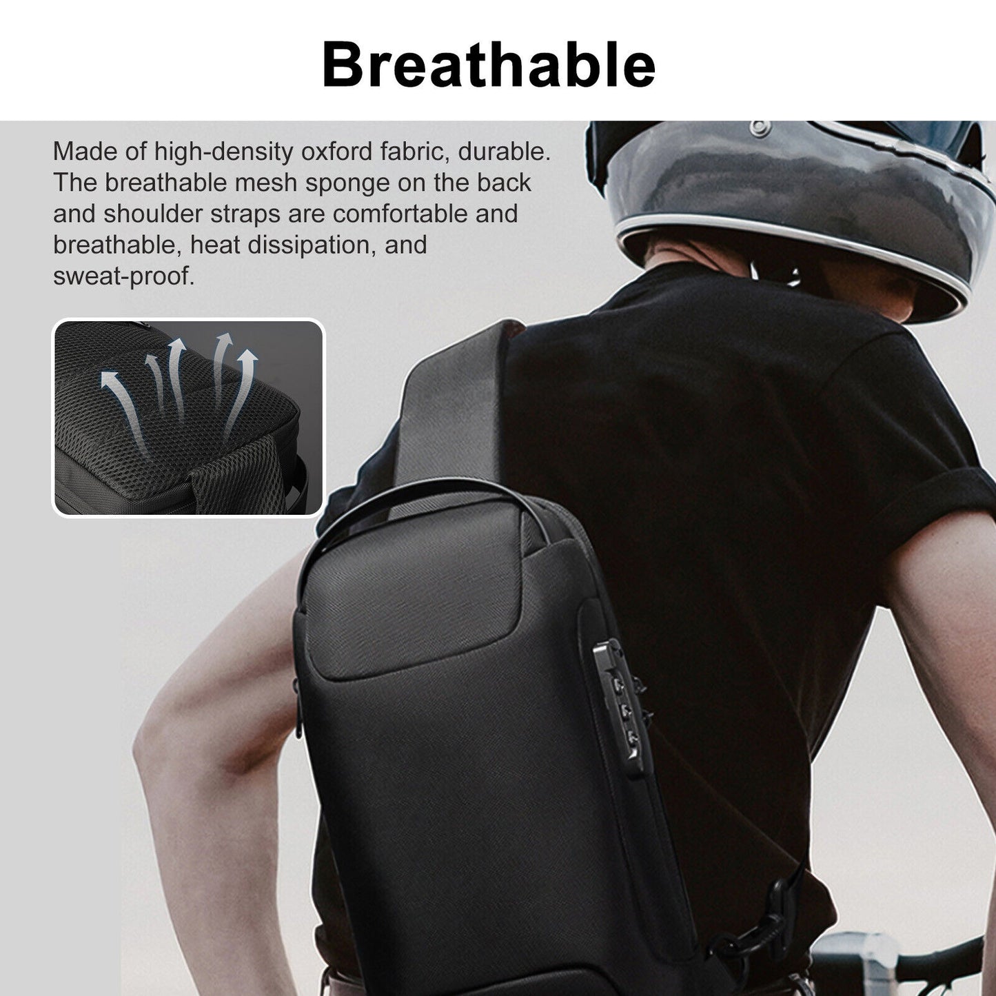 Men's Waterproof Oxford Multifunction Crossbody Bags Anti-theft Bag Backpack Pack USB Port