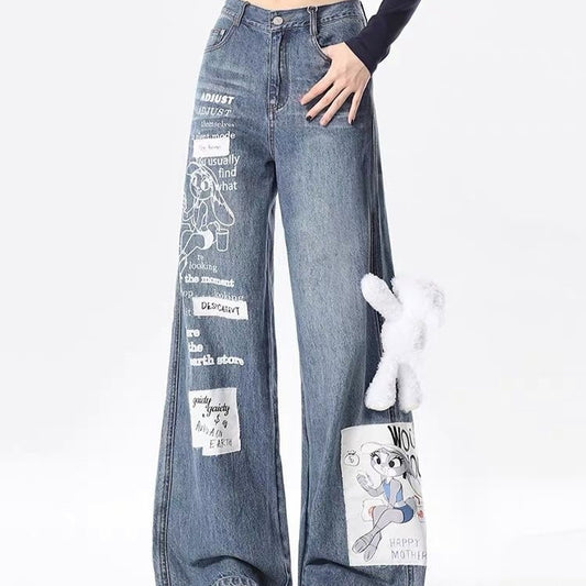 Cartoon Loose Casual Wide-leg Pants