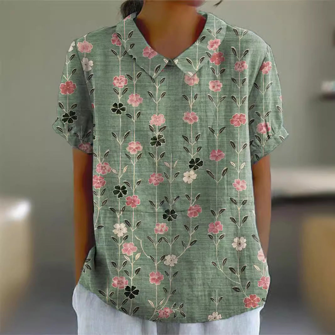 Women's Short Sleeve Creative Floral