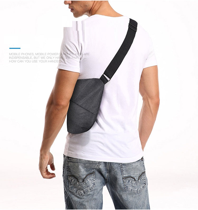 Digital Storage Canvas Chest Bag Crossbody Multi-functional Business Close Shoulder Anti-theft Package