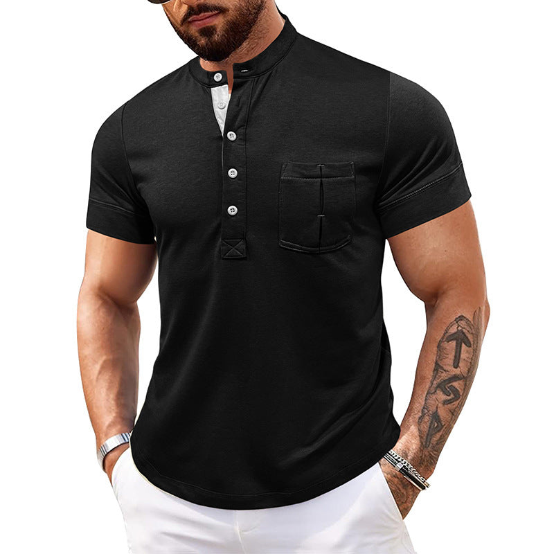 Outdoor Round Neck Open Tube Men's Polo Shirt