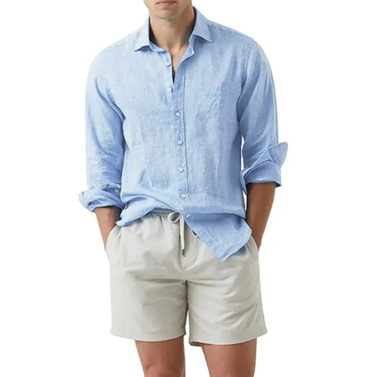 Solid Color Youth Cotton Men's Shirt