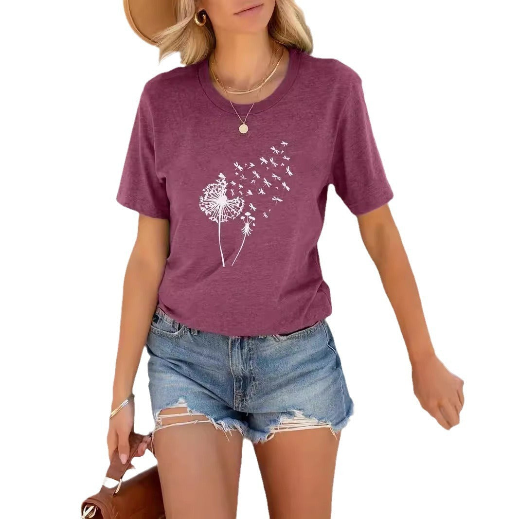 Women's Round Neck T-shirt 3d Digital Printing Women's Clothing