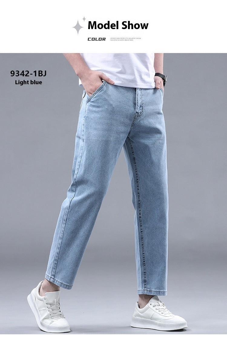 Men's Cropped Casual Light-colored Jeans