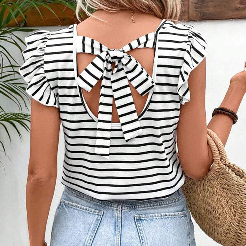 Summer Women's Striped Fashion T-shirt