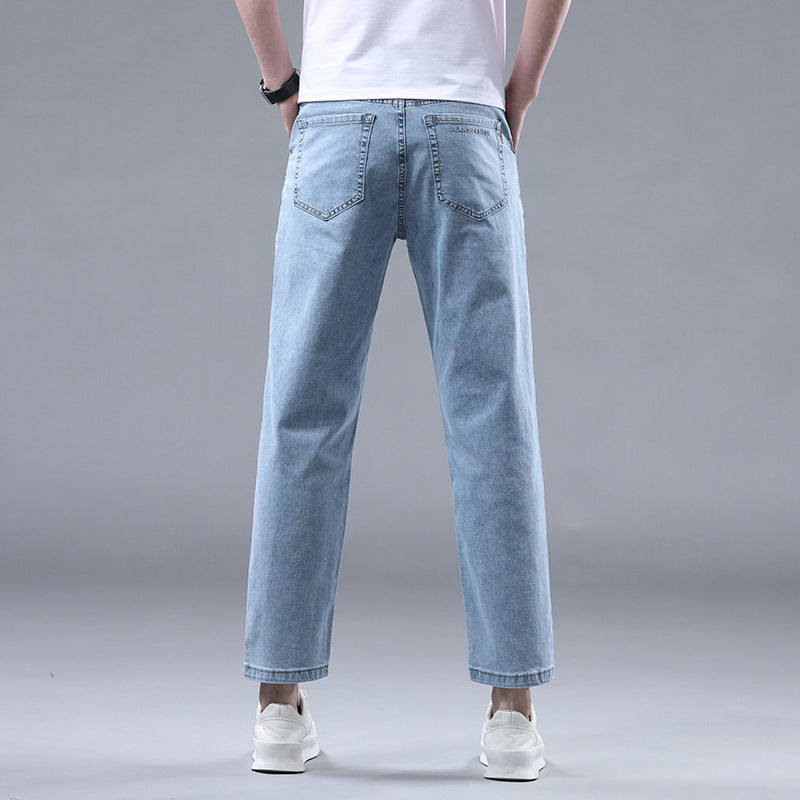 Men's Cropped Casual Light-colored Jeans