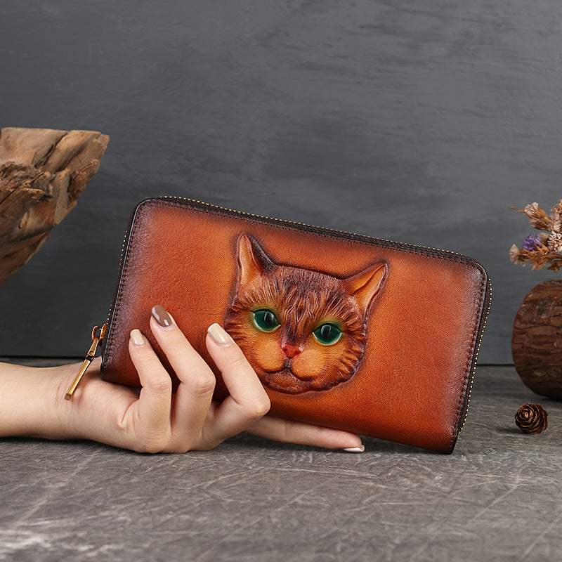 Cat Embossed Multi-card-slot Card Holder Design Sense