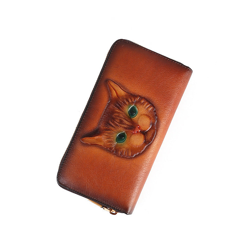 Cat Embossed Multi-card-slot Card Holder Design Sense