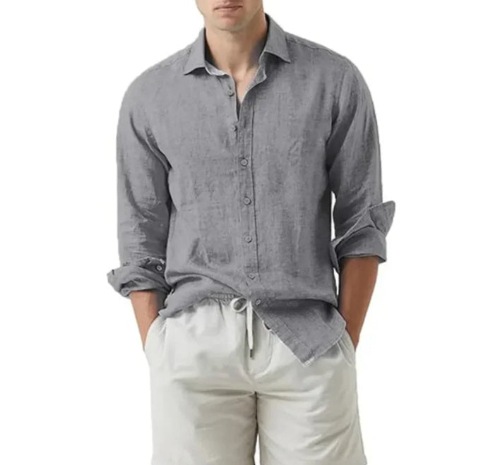 Solid Color Youth Cotton Men's Shirt