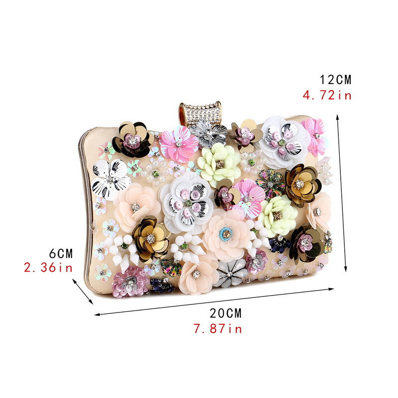 European And American Ladies Flower Banquet Clutch Evening Bag