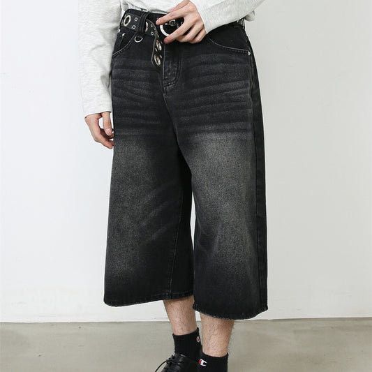 American Black  Trousers Cropped Pants