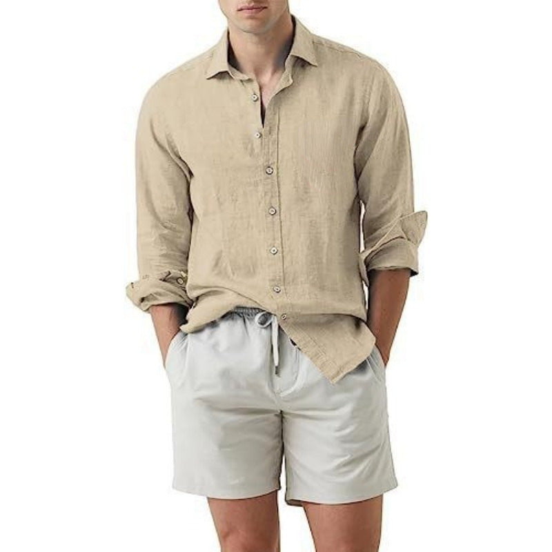 Solid Color Youth Cotton Men's Shirt