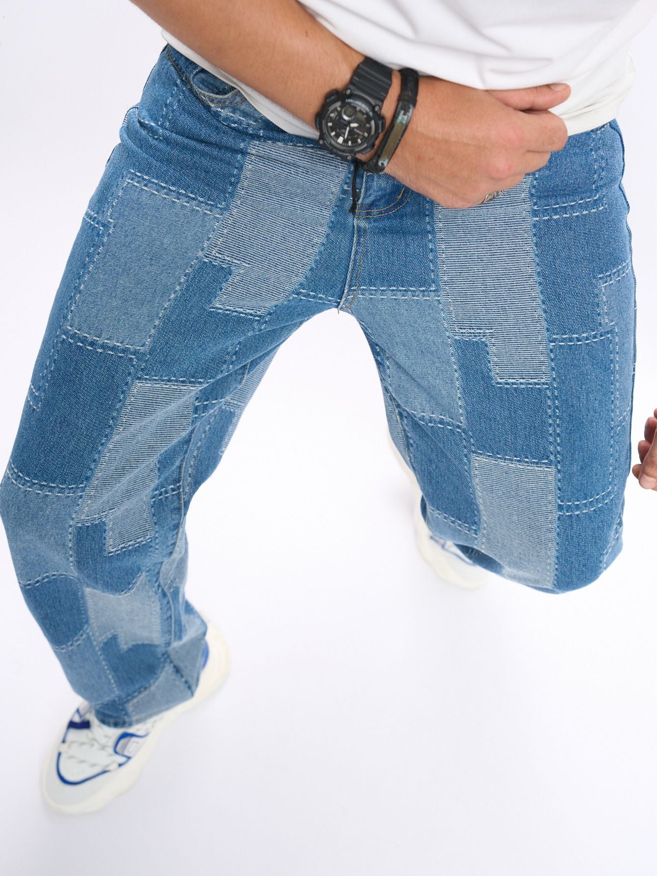 Patch Stitch Elastic Jean's Men