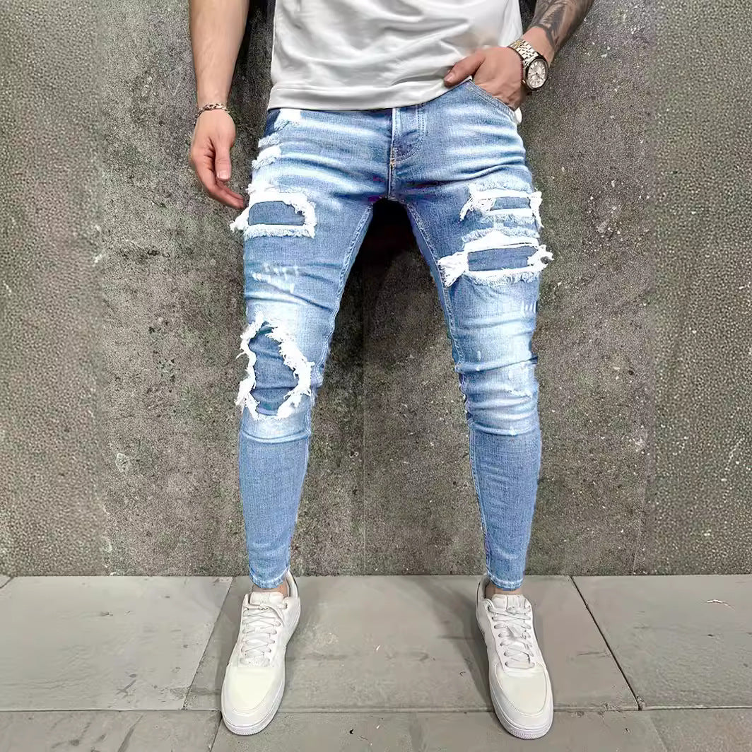 European And American Fashion Patch Men's Jeans