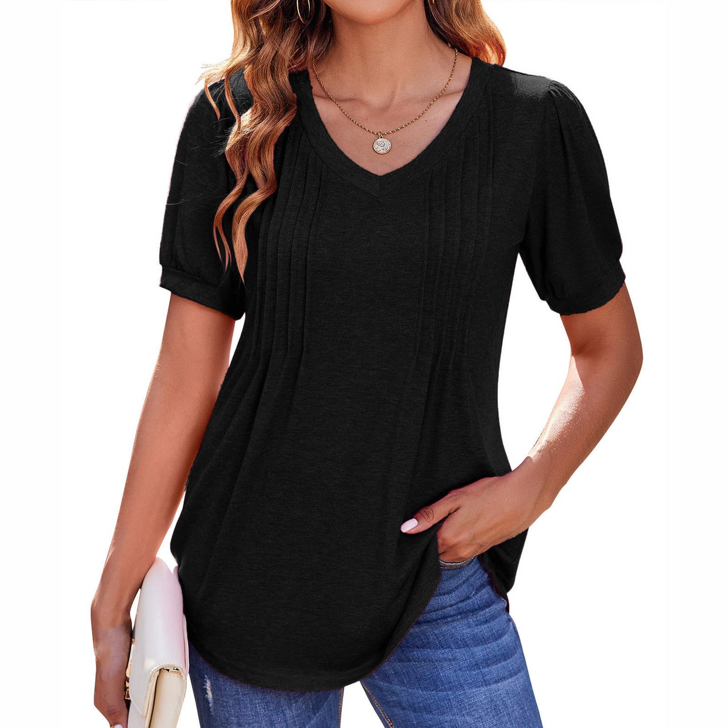 Women's Tops V-neck Stripes T-Shirt