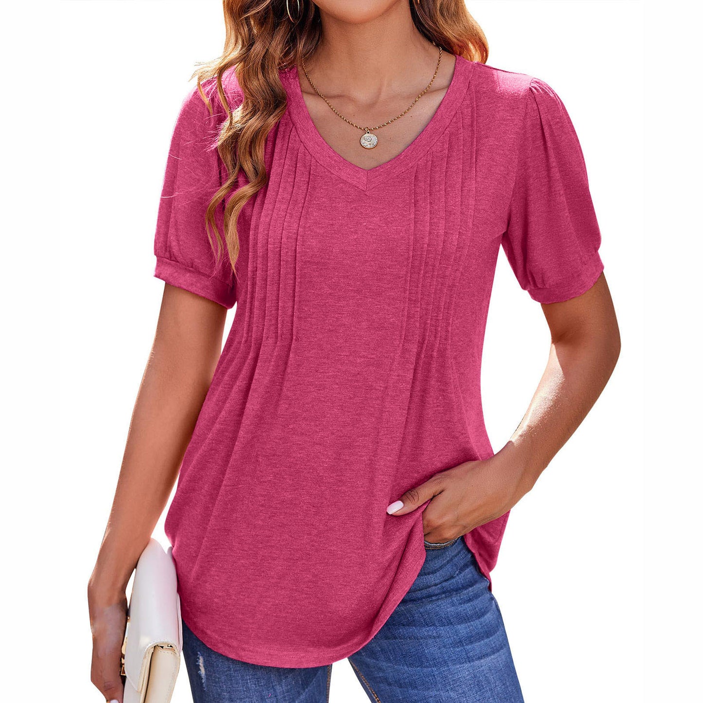 Women's Tops V-neck Stripes T-Shirt