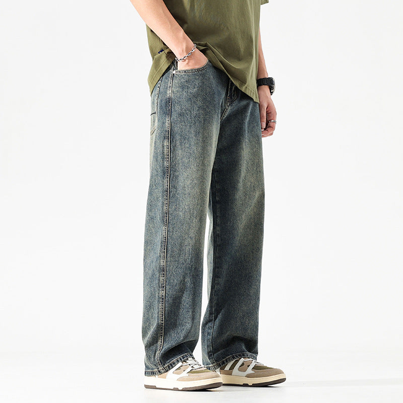 Men's Loose And Simple Solid Jeans