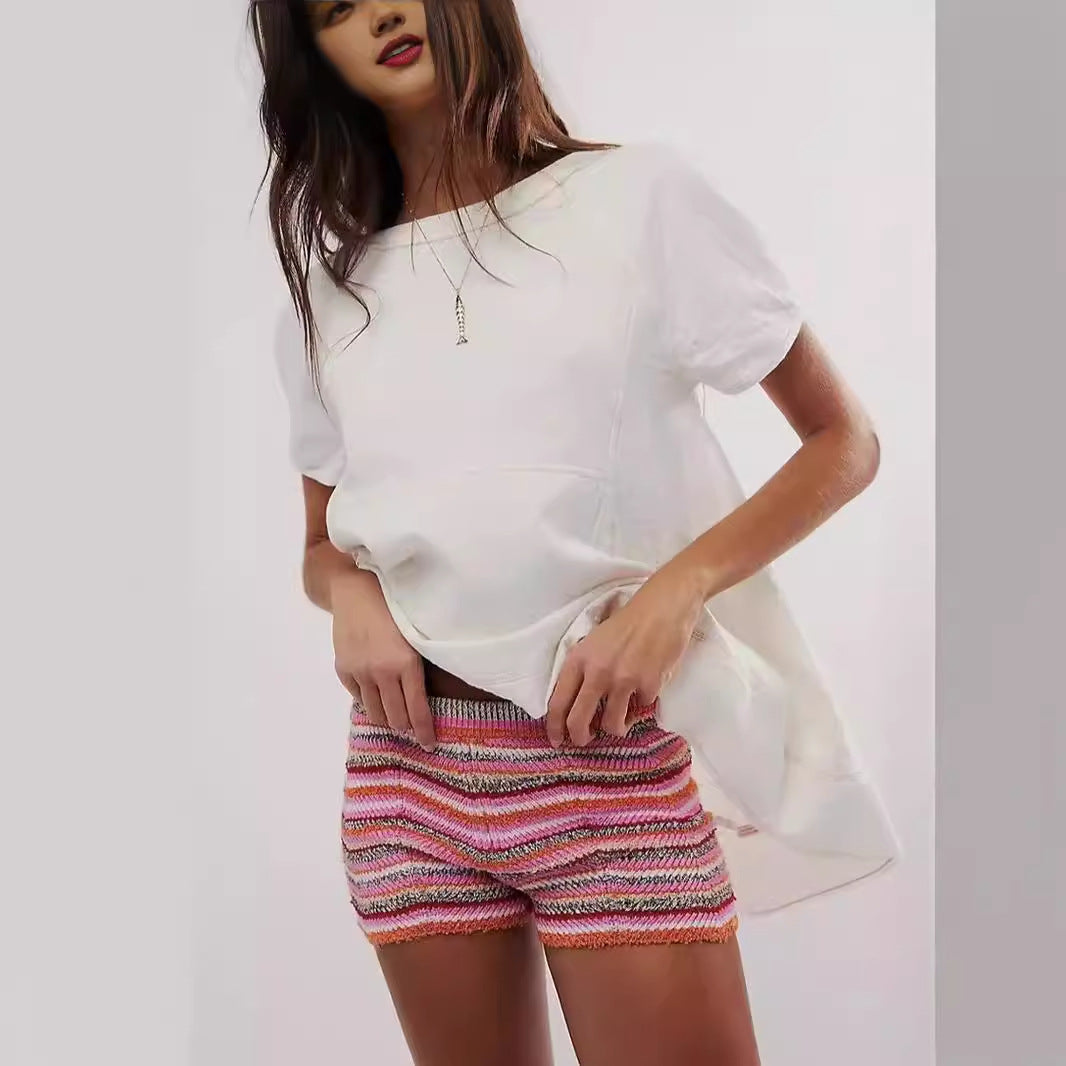 Wear Striped Casual Sports Color Shorts