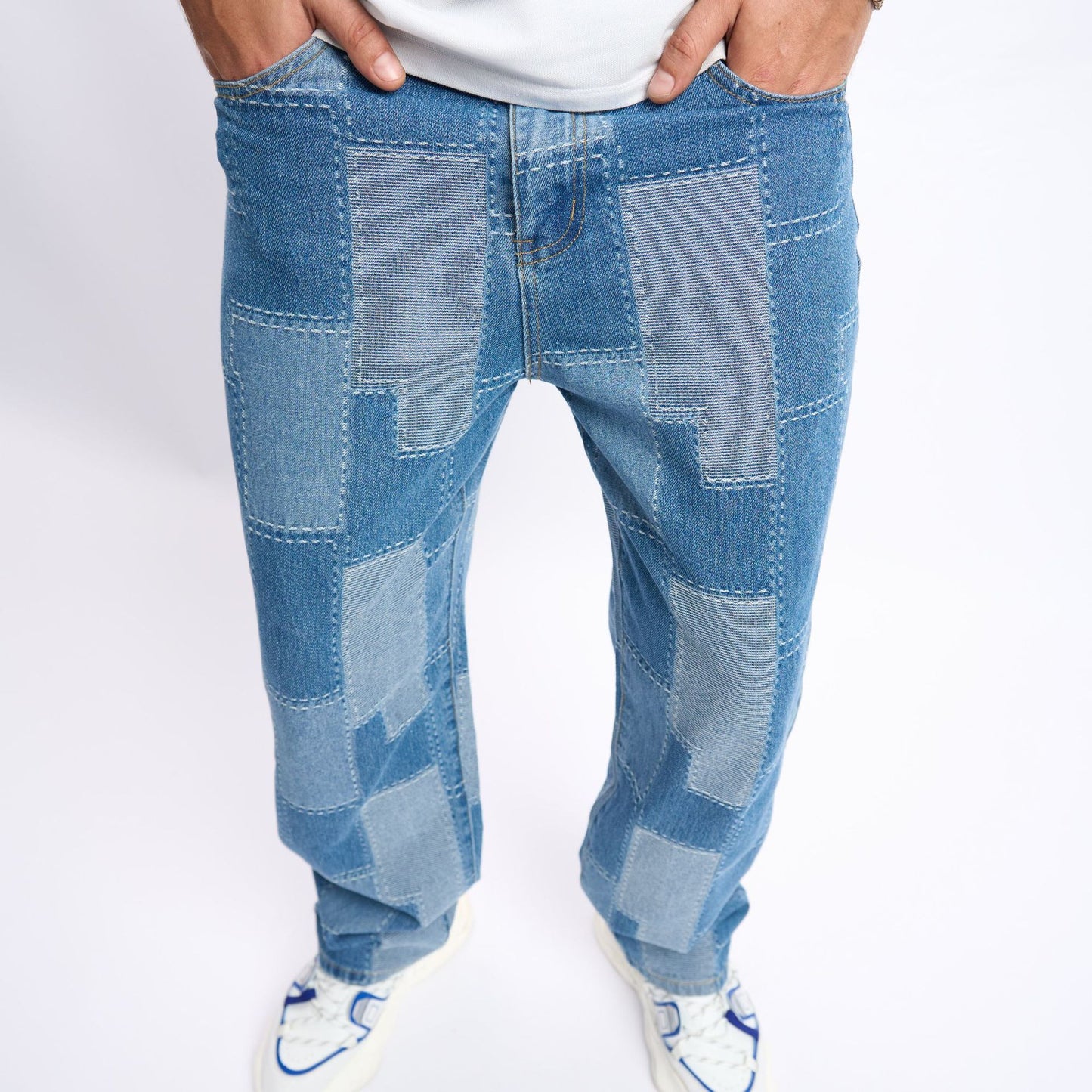 Patch Stitch Elastic Jean's Men