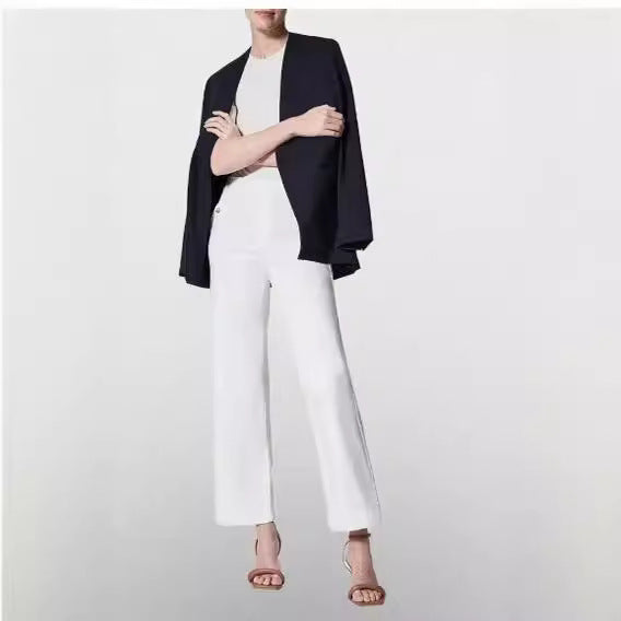 Leg Pant Fit Draping Suit