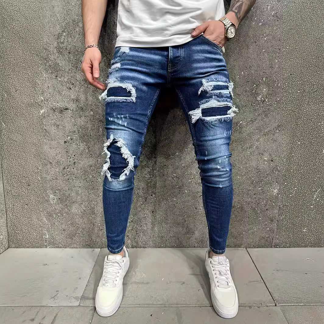 European And American Fashion Patch Men's Jeans