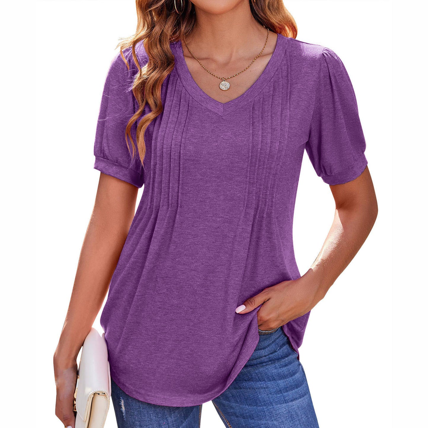 Women's Tops V-neck Stripes T-Shirt