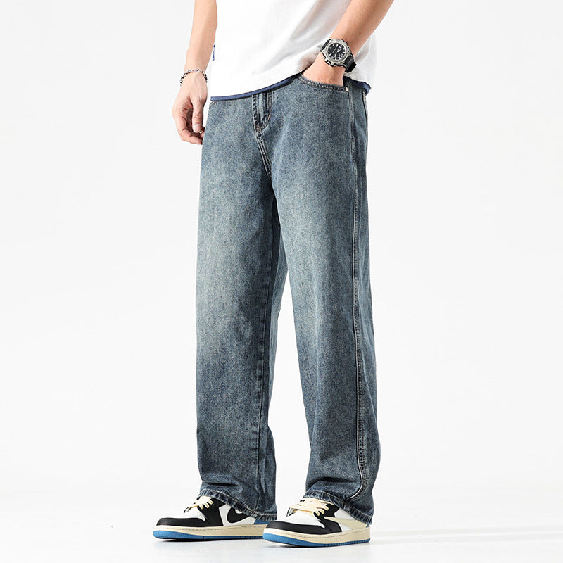 Men's Loose And Simple Solid Jeans