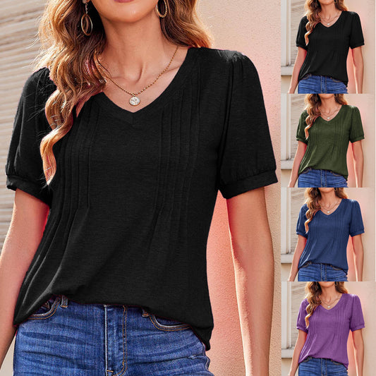 Women's Tops V-neck Stripes T-Shirt