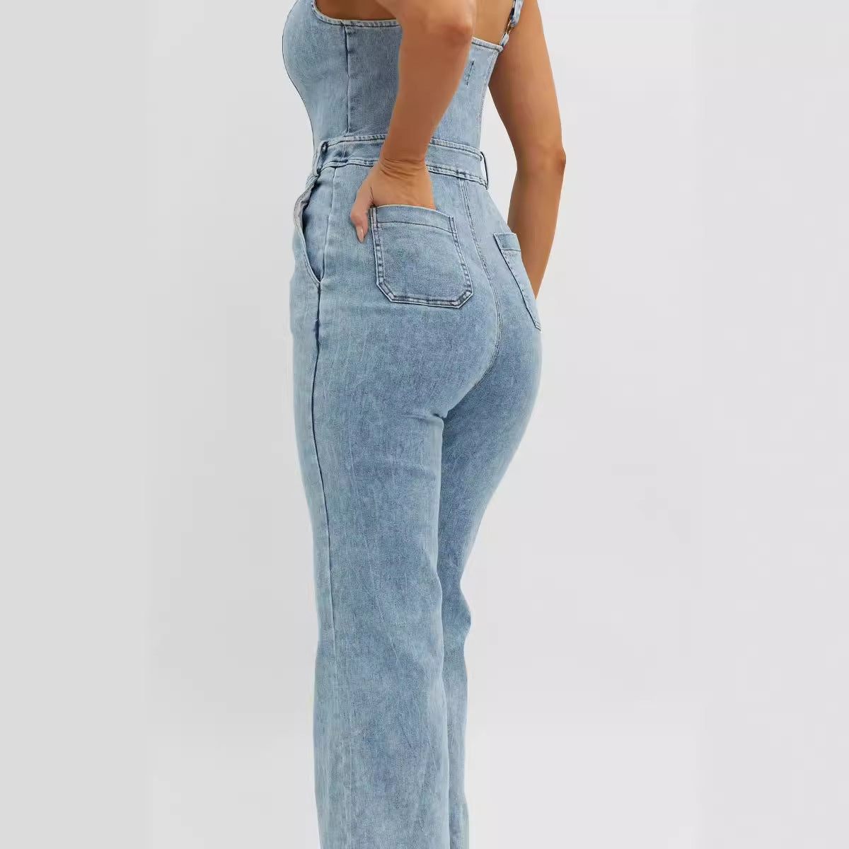 Women's Shoulder Strap Cowboy Trousers