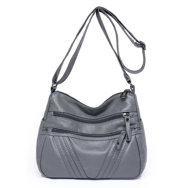 Women's Fashion Casual Crossbody Soft Leather Multi-pocket Shoulder Bag