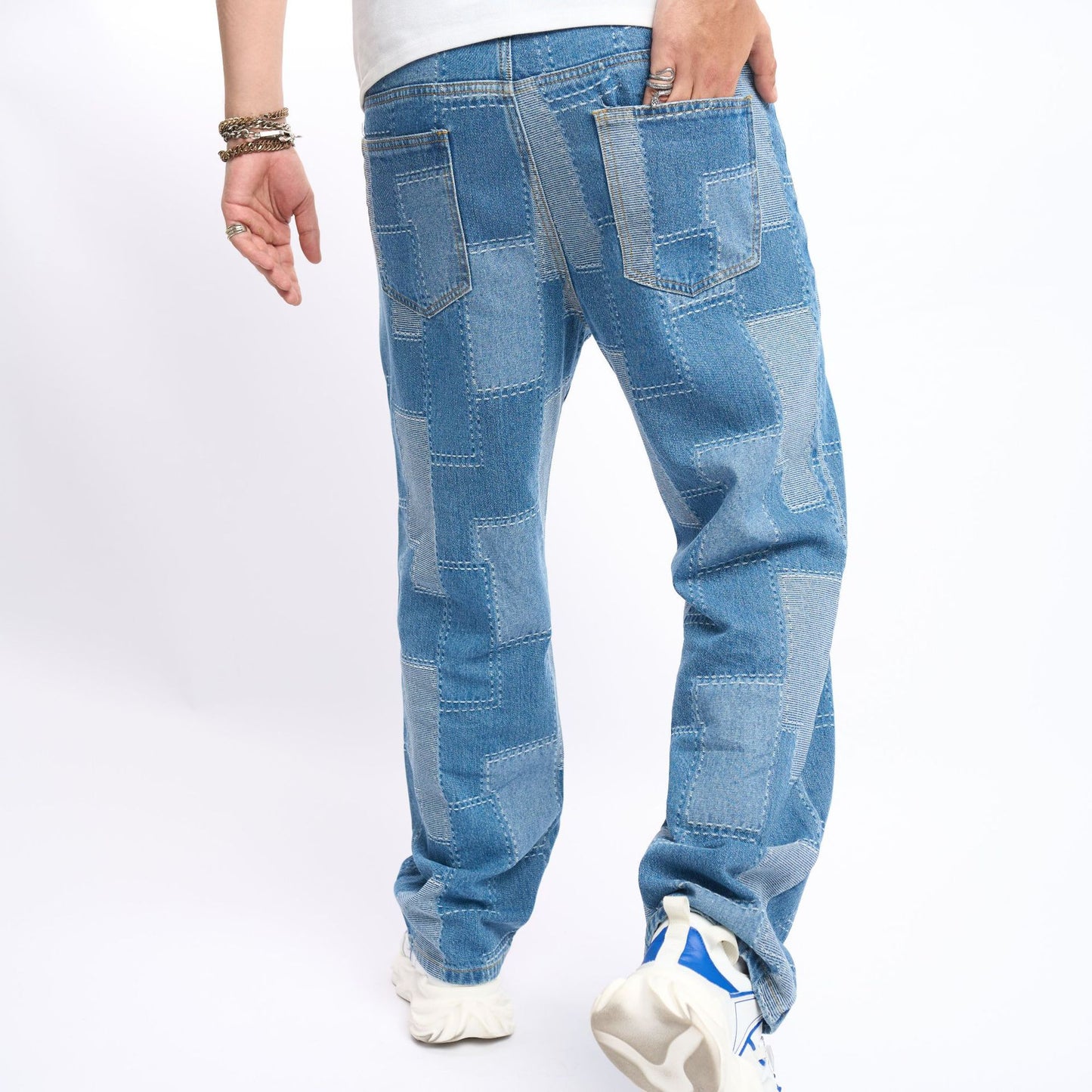 Patch Stitch Elastic Jean's Men