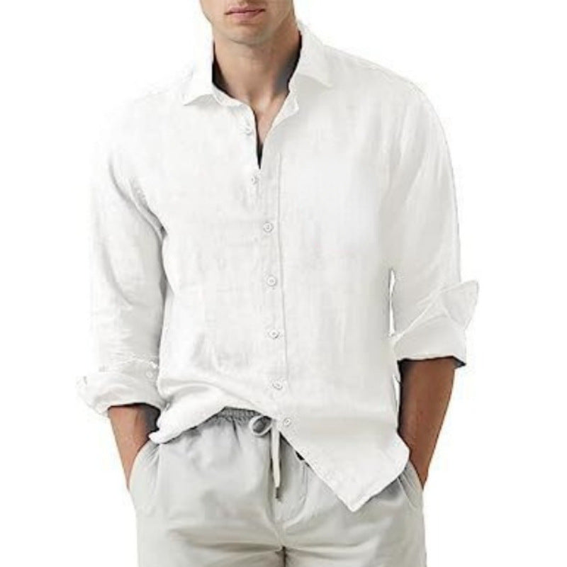 Solid Color Youth Cotton Men's Shirt