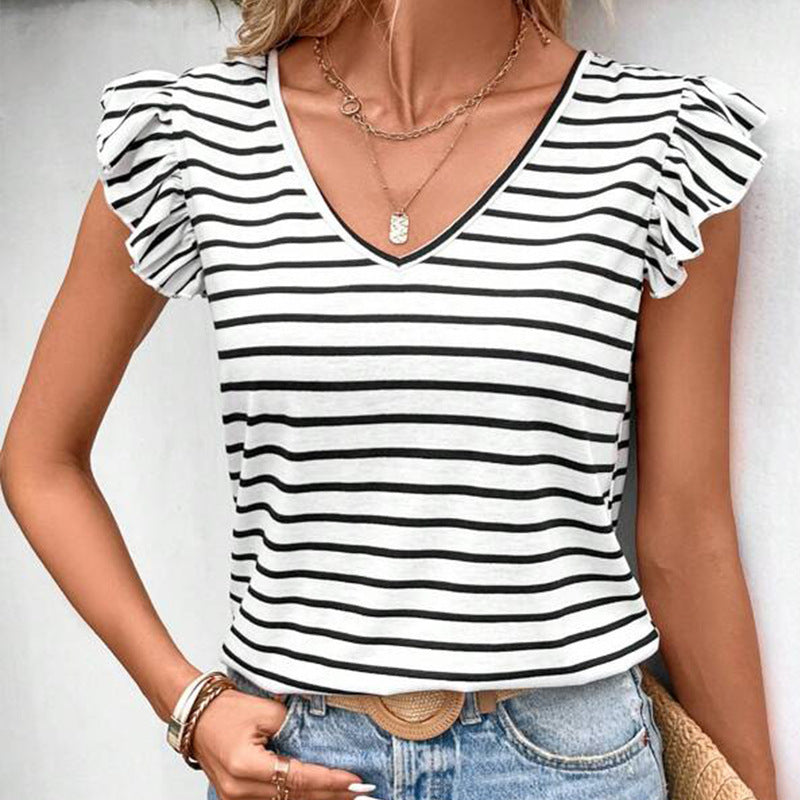 Summer Women's Striped Fashion T-shirt